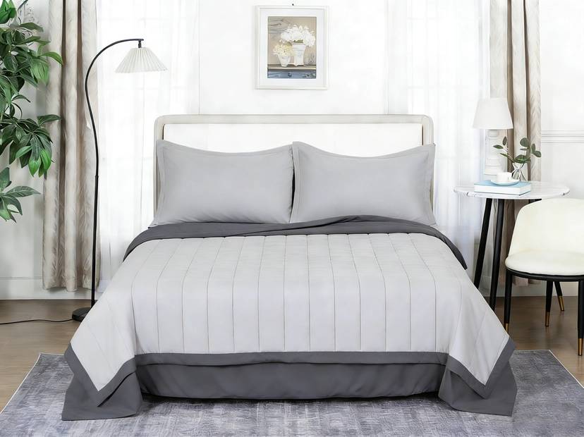 Комплект постільної білизни SOHO 200х220 Light gray/Dark gray (03-BT-7173-Gray)